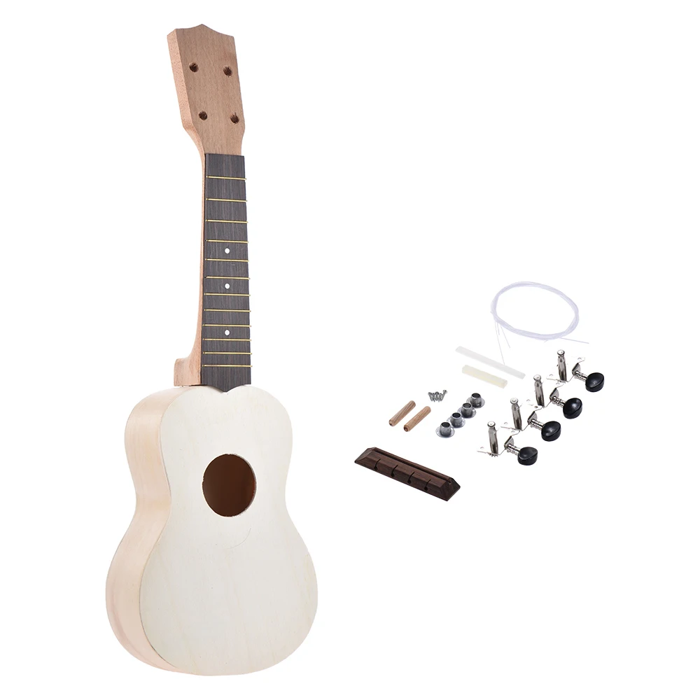 Комплект укулеле сделай сам 21 дюйм сопрано гавайская гитара 4 струны набор гриф