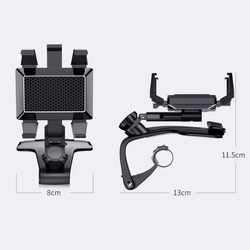 

Car Multifunctional Mobile Phone Bracket 360 Degree Sun Visor Mirror Dashboard Mount GPS Stand Phone Holder With Parking Card