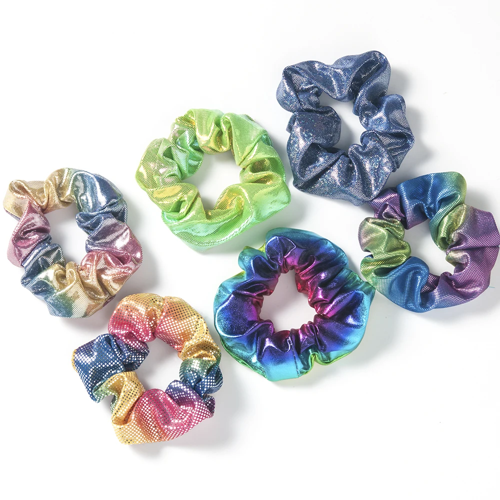 Модная женская красочная бронзовая эластичная резинка для волос Блестящий