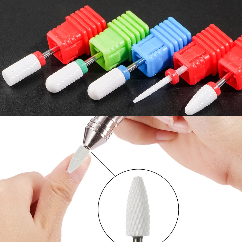 

FEFEX Manicure Ceramic Grinding Head for Electric Nail Polish Machine Accessories Nail Art Grinding Drill Bit Milling Cutter