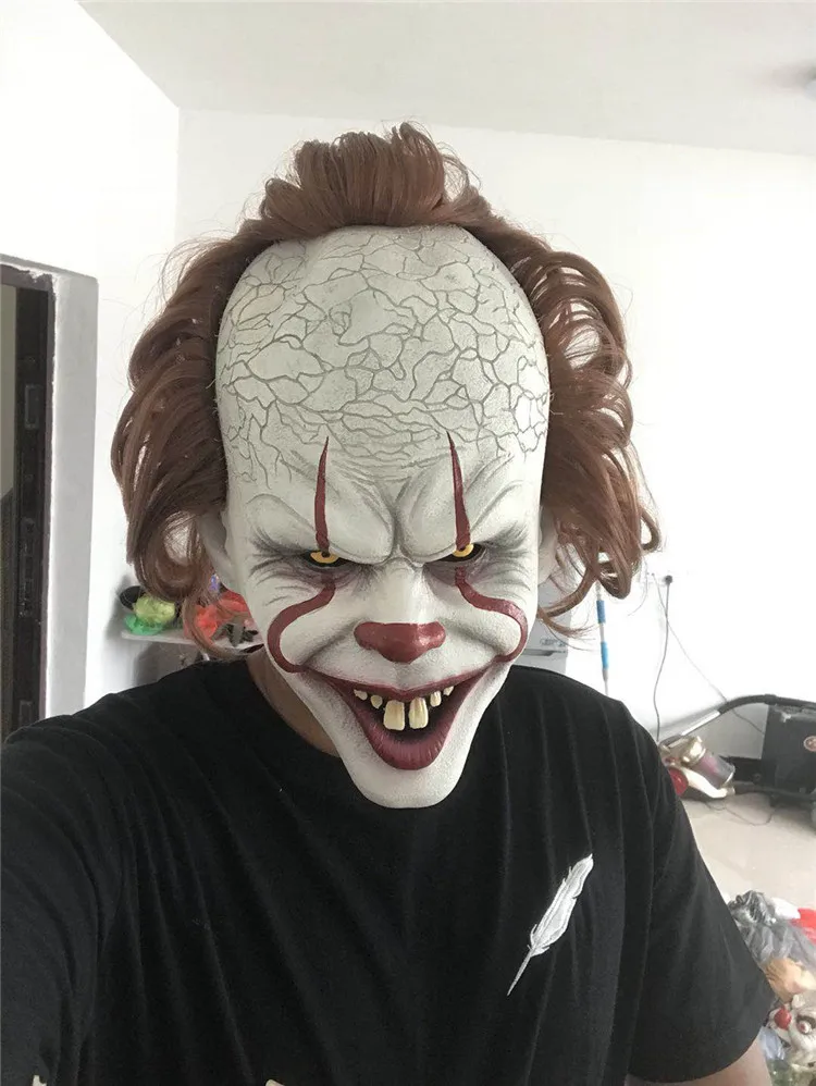 Стивен Кинг это маска Pennywise ужас клоун Джокер маска Забавный Клоун haloween ужас страшная маска Хэллоуин косплей костюм реквизит