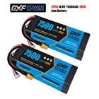 Аккумулятор DXF 2S 3S 4S Lipo 7,4 В 11,1 В 14,8 в 7500 мАч 8000 мАч 6500 мАч 6750 мАч 5200 мАч 100C 140C 100C, Жесткий Чехол для радиоуправляемых автомобилей, 2 шт.