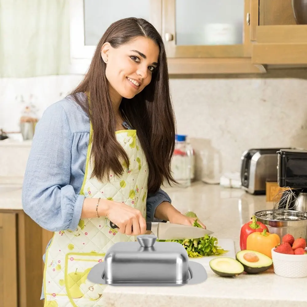 

1pc Stainless Steel Butter Plate Simple Beef Tallow Dish Storage Plate (Silver)