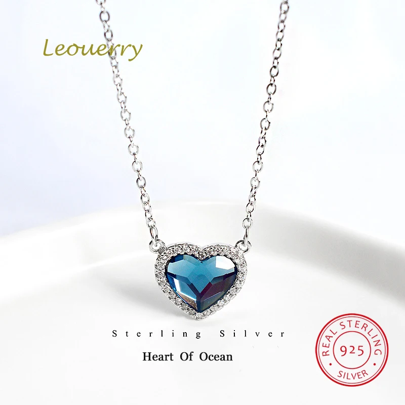 Leouerry 925 стерлингового серебра любящее сердце ожерелье Титаник океана