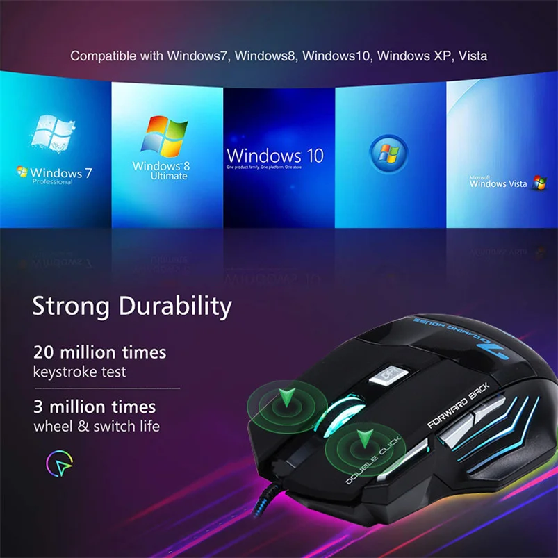 

Gaming keyboard Wired Gaming Mouse Kit 104 Keycaps With RGB Backlight Russian keyboard Gamer Ergonomic Mause For PC Laptop