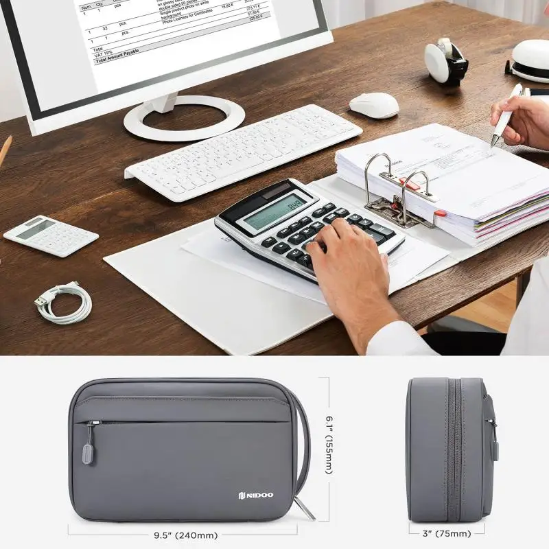 Цена Портативный дорожный Органайзер NIDOO для кабеля, сумка, электронные аксессуары, чехол для переноски для цифровой камеры, зарядное устройство...