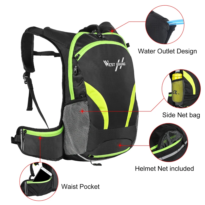 WEST BIKING 15L велосипедная сумка велосипедный рюкзак дышащая для воды спорта на