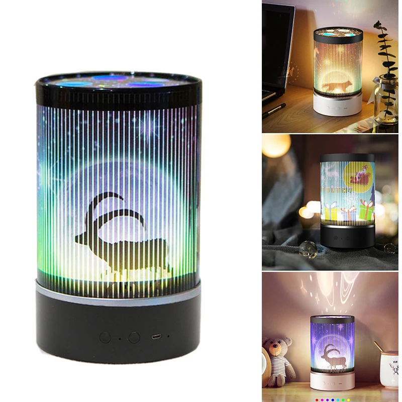 

Night Light Bluetooth Speaker 3D Bedside Table Lamp Color LED Night Lamp Touch Control Rechargeable Portable BJStore