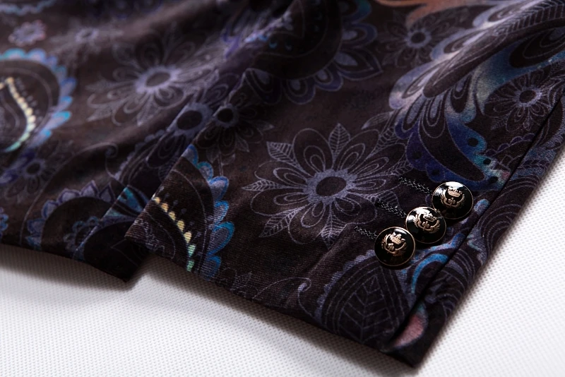 

Floral Mens Luxury Blazer Velvet Suit Jacket Black Plus Size 6Xl Blazer Masculino Slim Fit British style Men vetement homme