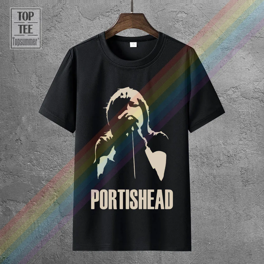 

Men Portishead Face T Shirt Black Printed T-Shirt Short Sleeve Men O Neck Short Sleeves Boy Cotton Men