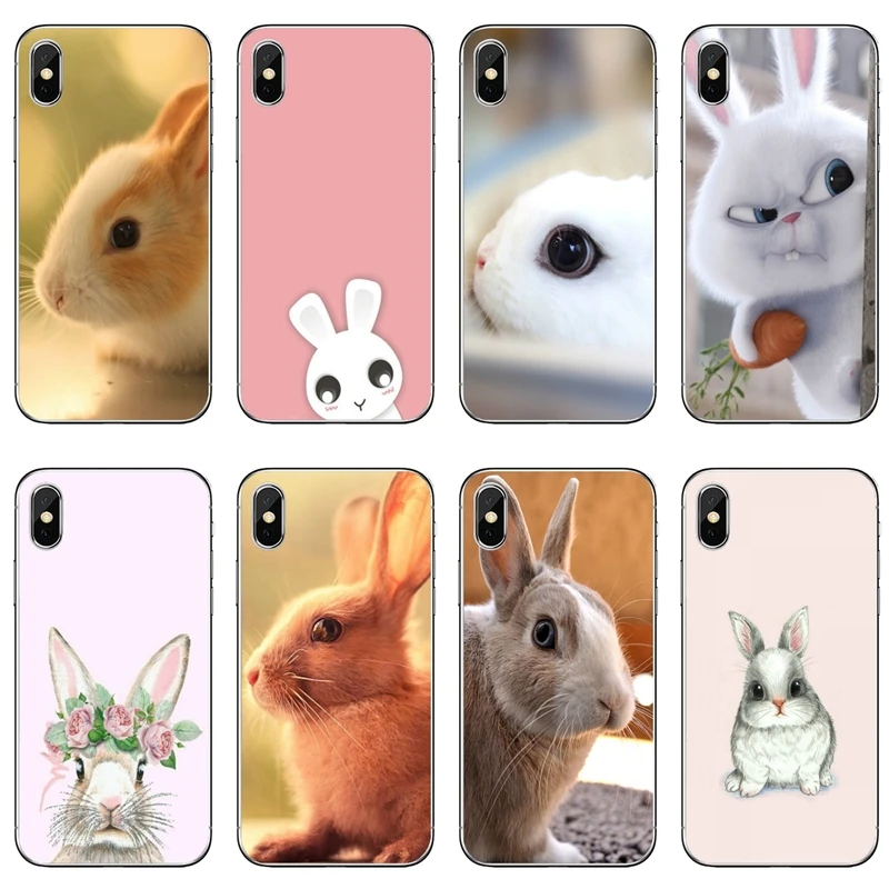 Фото Милый белый чехол для телефона с детскими кроликами аксессуары iPhone 12 Mini 11 Pro Max XS XR