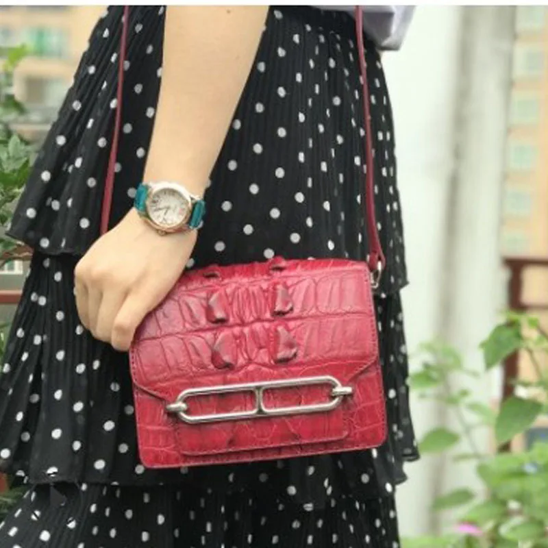 ouruili Summer new multi-color real crocodile skull fashion high-end women's bag cross-shoulder dinner leather | Багаж и сумки