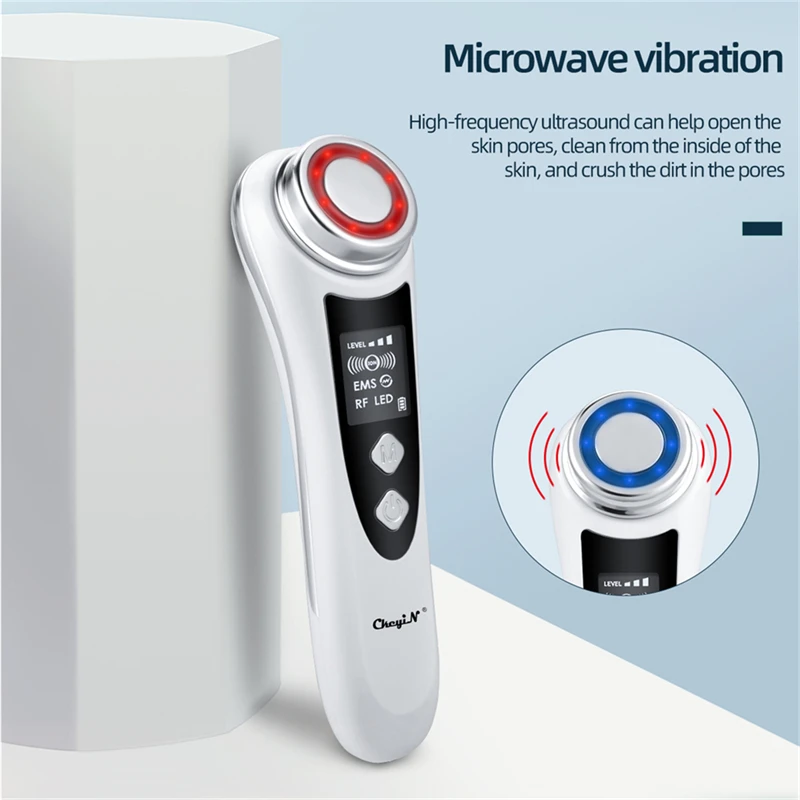 

CkeyiN RF массажное EMS для лица косметическое устройство для лица светодиодный светильник терапия Уход за кожей лица радиочастотный аппарат дл...