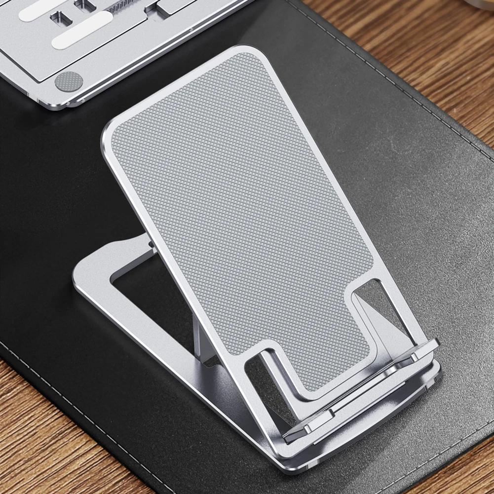 

2021 New Height Adjustable Phone Stand Folding Ultra-thin Aluminum Alloy Portable Phone Holder for Phone/12inch Tablet Holder