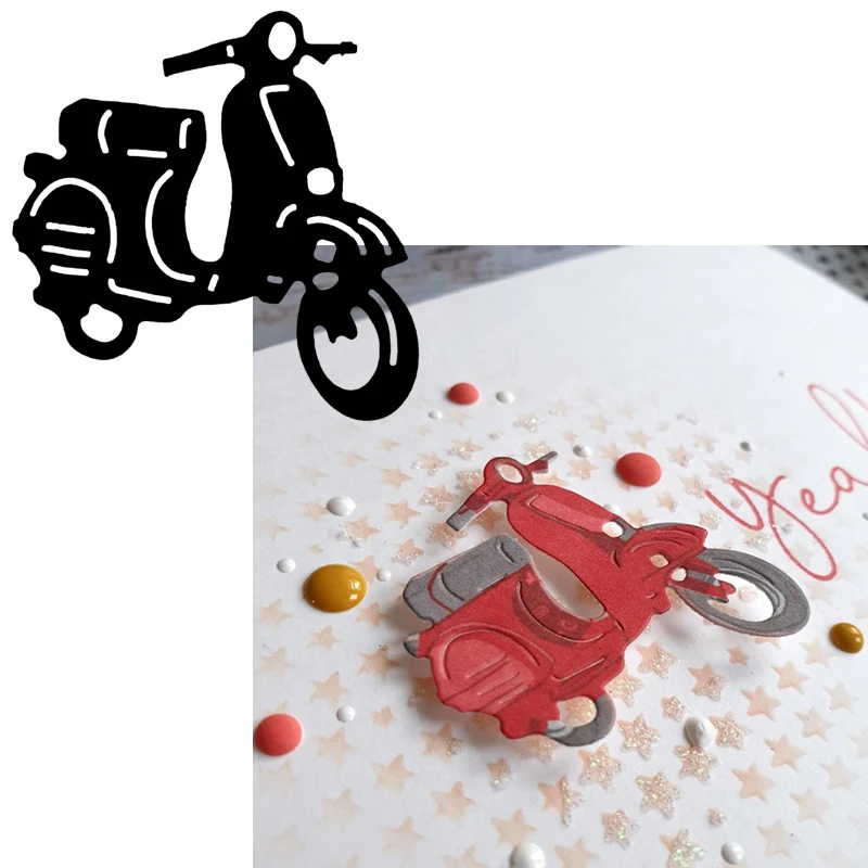 

Adorable Motorcycle Metal Cutting Dies Motorcycle Die Cuts For Card Making DIY Scrapbook Album Decoration New 2019 Crafts Cards