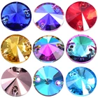 Лучшее качество 12 мм 40 шт. разноцветные стразы пришивные стразы круглая стакан Rivoli шитье стразами стразы s свадебное платье F0180