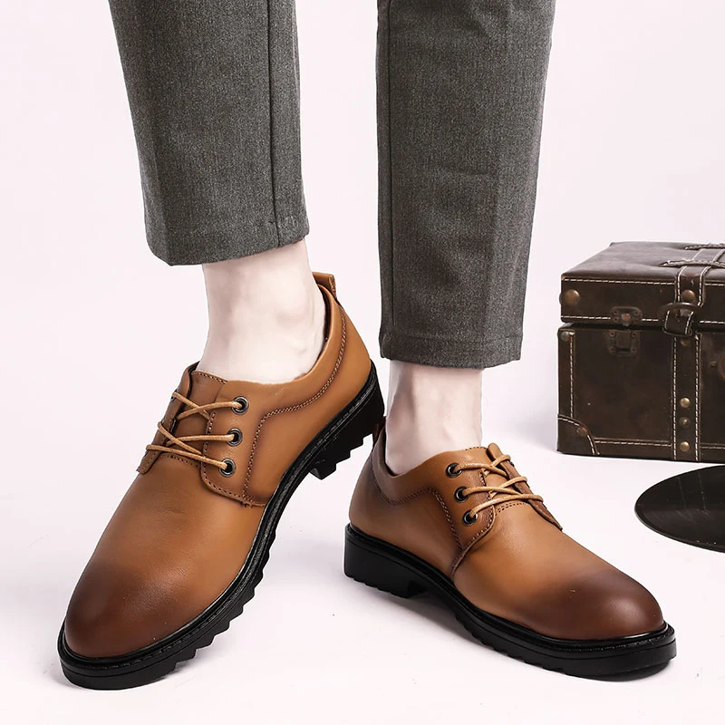 

2020 Design Men Classic Business Formal Shoes outdoor breathable Pointed Toe genuine leather shoes Men Oxford Dress Shoes