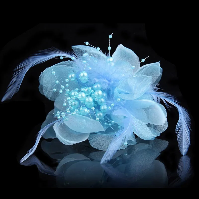 Koreanische Mode Neue Tuch Kunst Feder Große Stoff Blume Brosche für Frauen Corsage Anstecknadeln und Broschen Kleidung Zubehör – Detail 2
