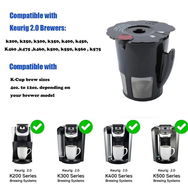 TTLIFE универсальный Многоразовый фильтр для кофе Keurig K Cup совместим с кофеварками 2 0