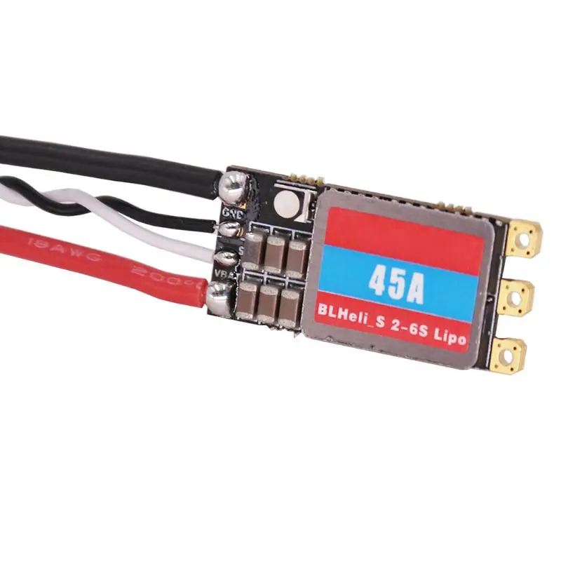 

35A/45A Brushless Motor Electronic Speed Controller BLHeli_S 2-6S LIPO Racing ESC with LED Light for RC Drone Quadcopter