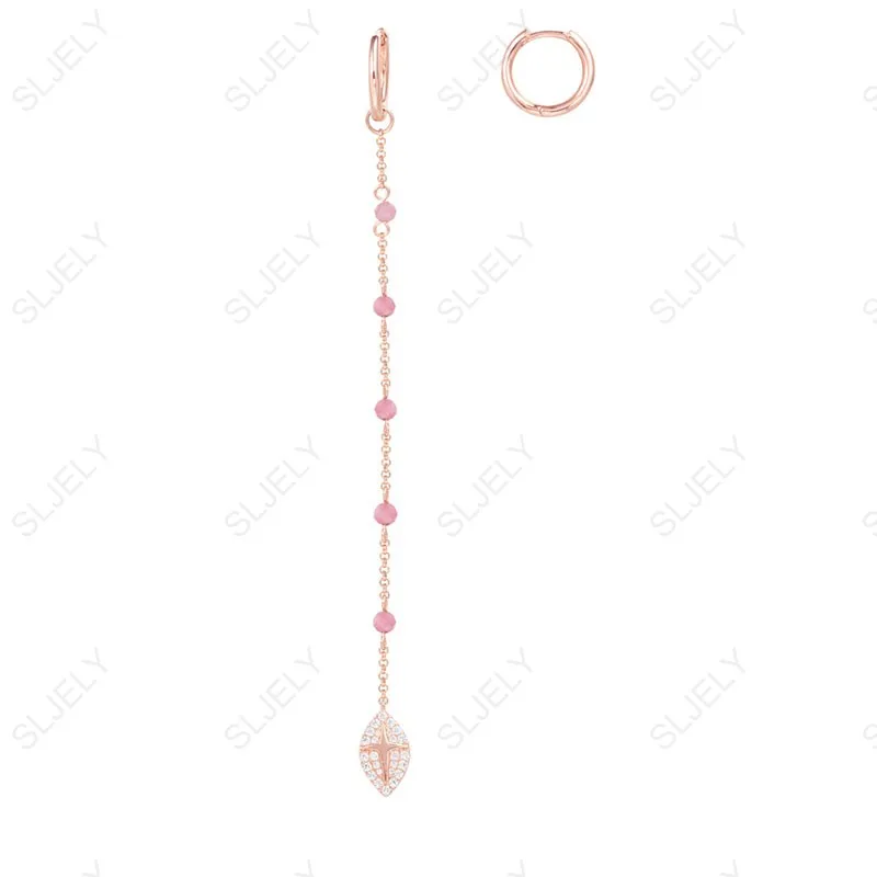 Женские длинные серьги-подвески SLJELY асимметричные серьги из стерлингового