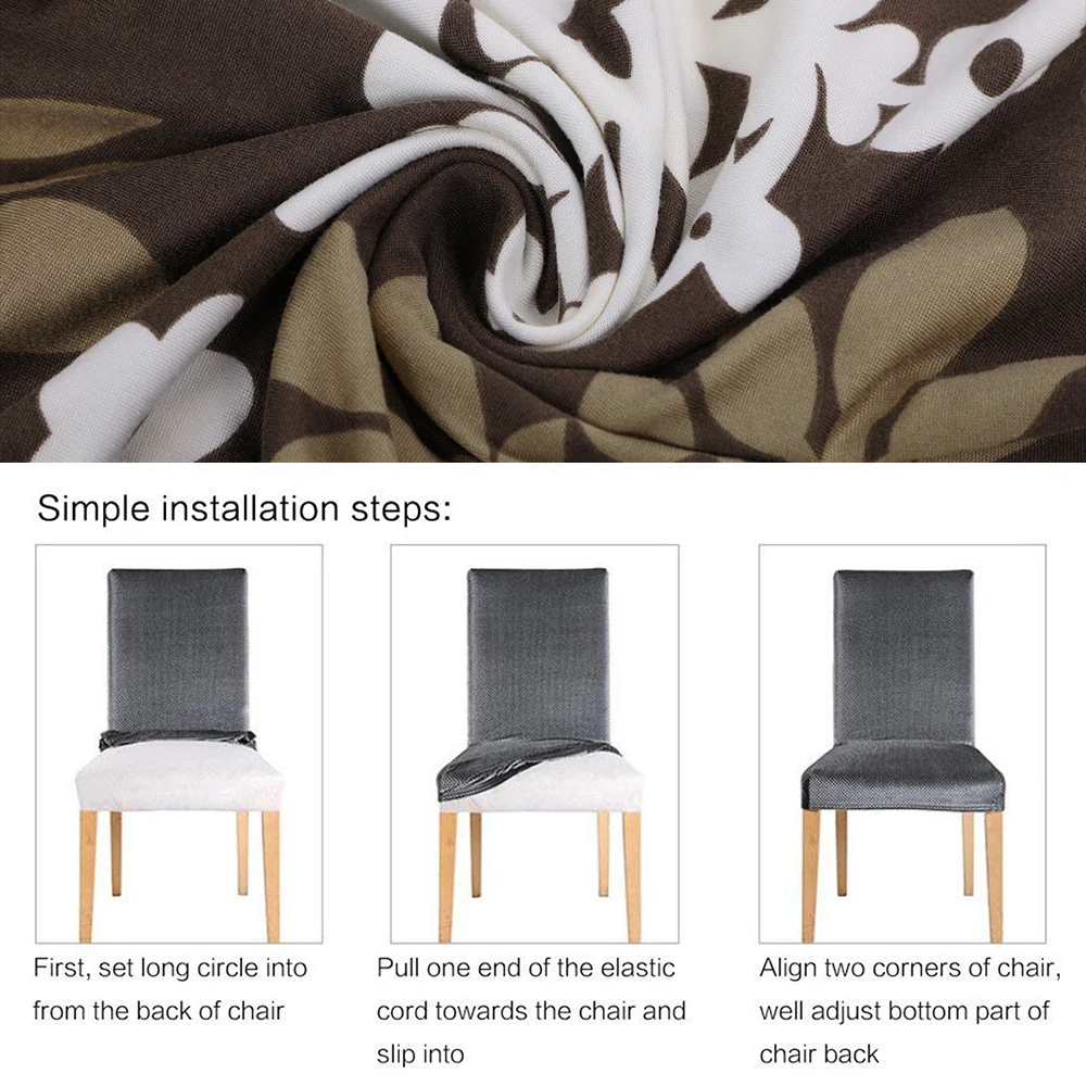 Эластичные эластичные чехлы для стульев из спандекса съемные моющиеся столовой