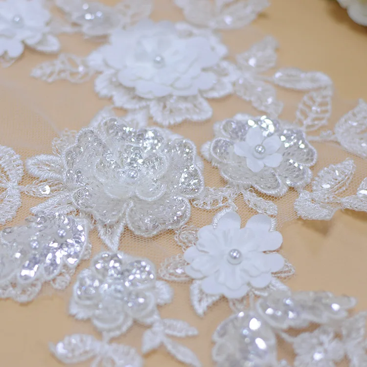 

Блестящие 3D кружевные Патчи 32x21 см, 5 шт., серебристые блестки