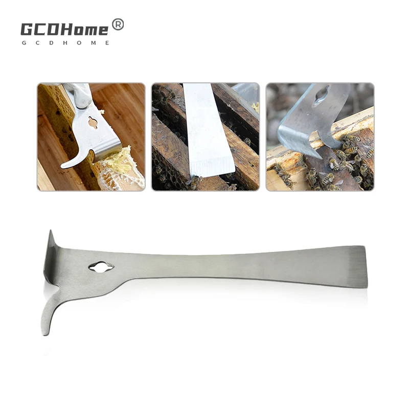 

GCDHome Multifunction Bee Tools Stainless Steel Thumb Type Hive Scraper Beekeeping Bee Scraper Honey Knife for Beekeeper