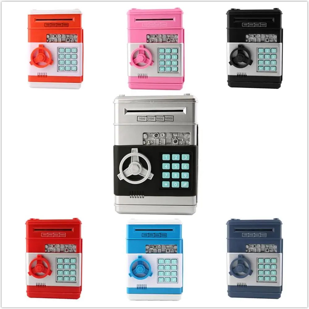 

Electronic Piggy Bank ATM Password Money Box Cash Coins Saving Box ATM Bank Safe Box Automatic Deposit Banknote Christmas Gift