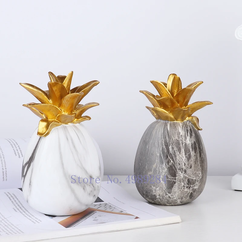 Фигурки из абстрактной смолы ананаса золотых фруктов | Дом и сад