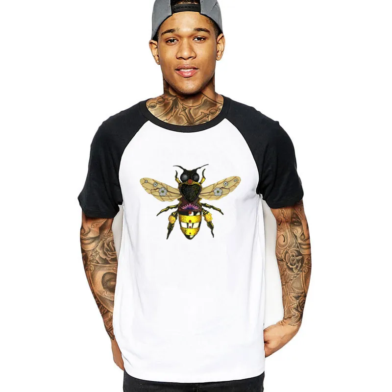 Винтажные мужские Забавные футболки в стиле ретро с принтом лотоса пчелы меда