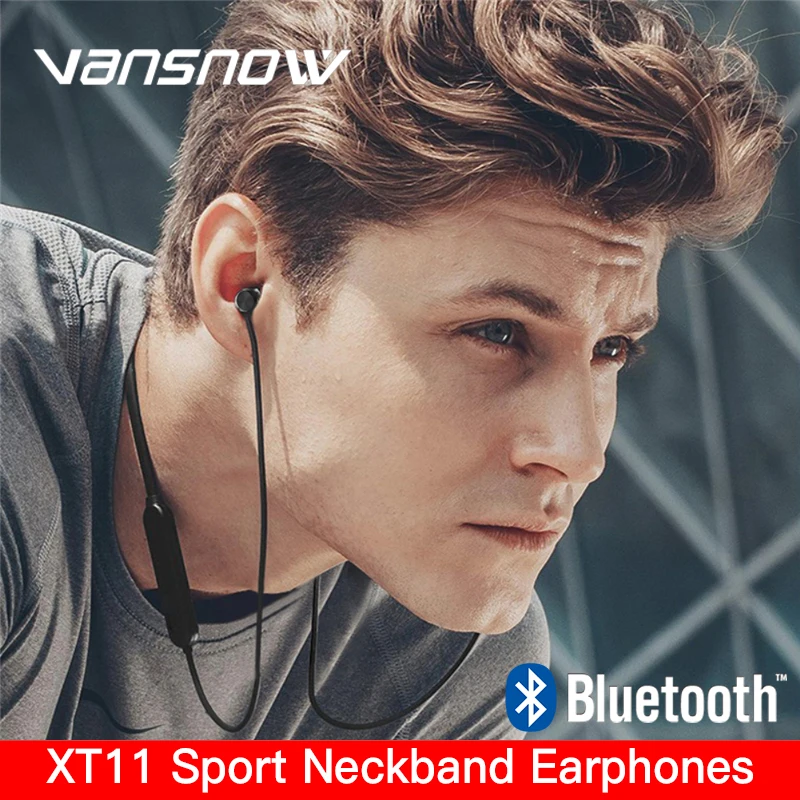 Спортивные магнитные беспроводные наушники Vansnow XT11 с шейным ободом Bluetooth