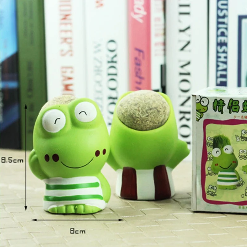 

Original Ecology Diy Long Grass Head Doll Plant Craft Gift Micro Potted Ceramics Couple Frog Print Flowerpot