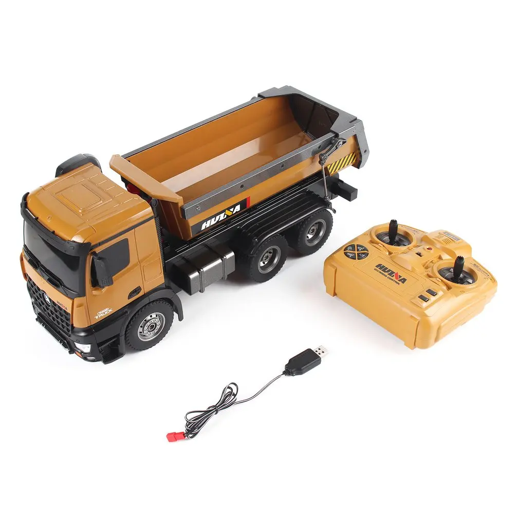 

1573 1/14 10CH Alloy RC Dump Trucks Engineering Construction Car Remote Control Vehicle Toy RTR RC Truck Gift for Boy