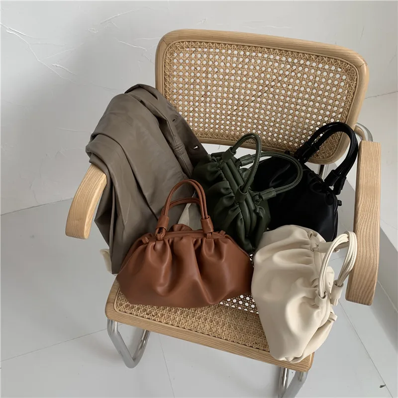 Мягкая женская сумка через плечо из искусственной кожи модная однотонная на с