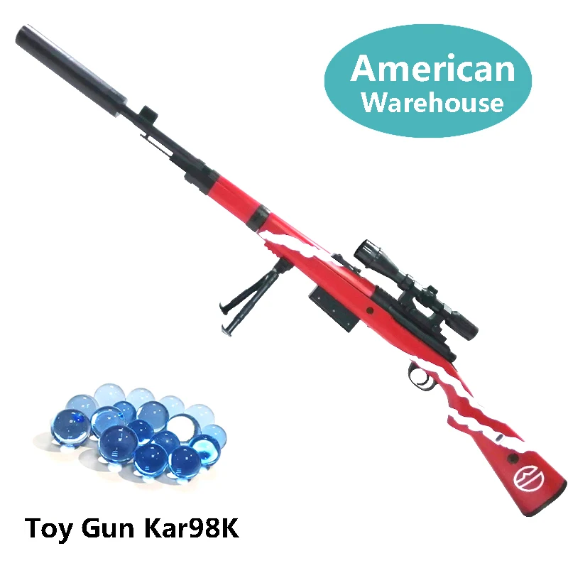 Игрушечный пистолет, снайперская винтовка, страйкбол, Kar98K, 128 см, безопасный прицел, водяные пули, стрельба, воздушные пушки для мальчиков, уличные игрушки, оружие и приспособление