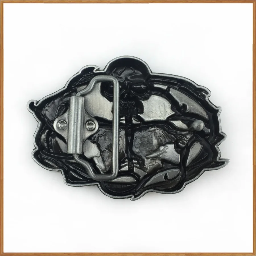 BuckleClub zinc alloy cool skull belt buckle western jeans gift cowboy FP-03148 for men 4cm width loop drop shipping | Дом и сад