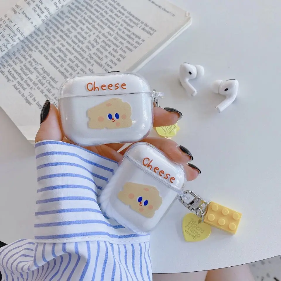 

Чехол для наушников Apple AirPods 1, 2, 3, мягкий ТПУ, с милым рисунком сыра