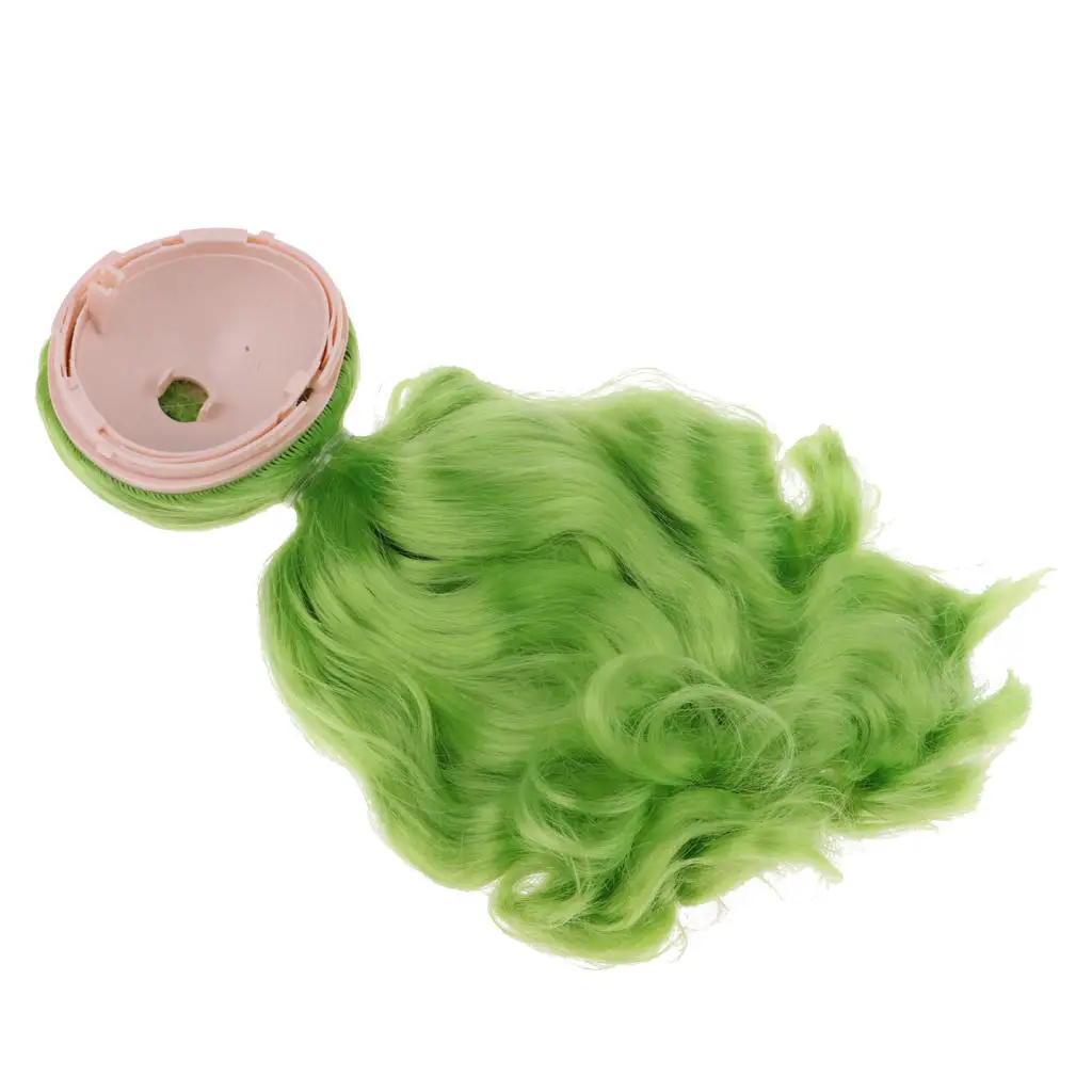 

Synthetic Fiber Long Wave Hair Wig with , Green Elf Wig for Blythe 1/6 BJD Dolls