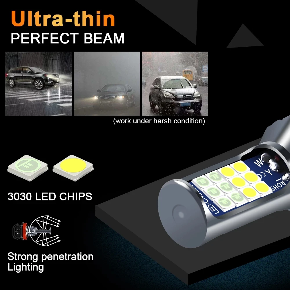 2 шт. Автомобильные светодиодные лампы HB3 HB4 9006 9005 H11 H8 H16