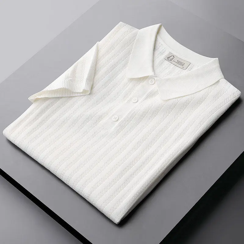 

Ice Silk Cool and Breathable Thin Polo Shirt Men's Fashion Summer Lapel Short-sleeved T-shirt Casual Sweater