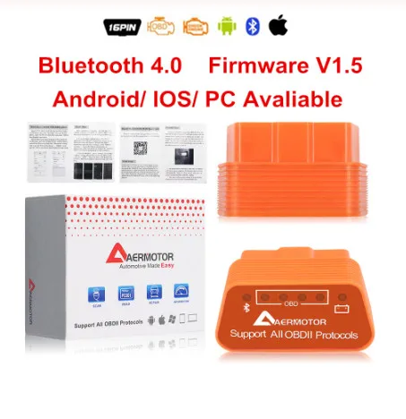 ELM327 V2.1/V1.5 Bluetooth 4,0 ELM327 OBD2 CAN-BUS диагностический инструмент ELM327 V1.5 автоматический сканер с переключателем ELM-327 считыватель кодов - Цвет: BT V4.0 Orange