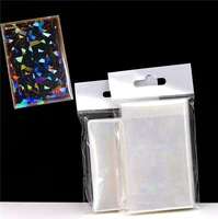 50pcs broken gemstone glass laser rainbow flashing card film card sleeves tarot super card protector for board games cards case