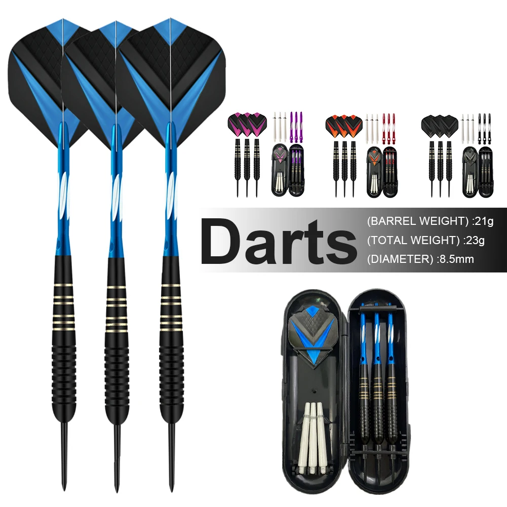 

9 PCS Steel Tip Darts Set Dart Tips For Dartboard With Brass Barrels Flights Gift Case For Beginners Professionals Dropshipping