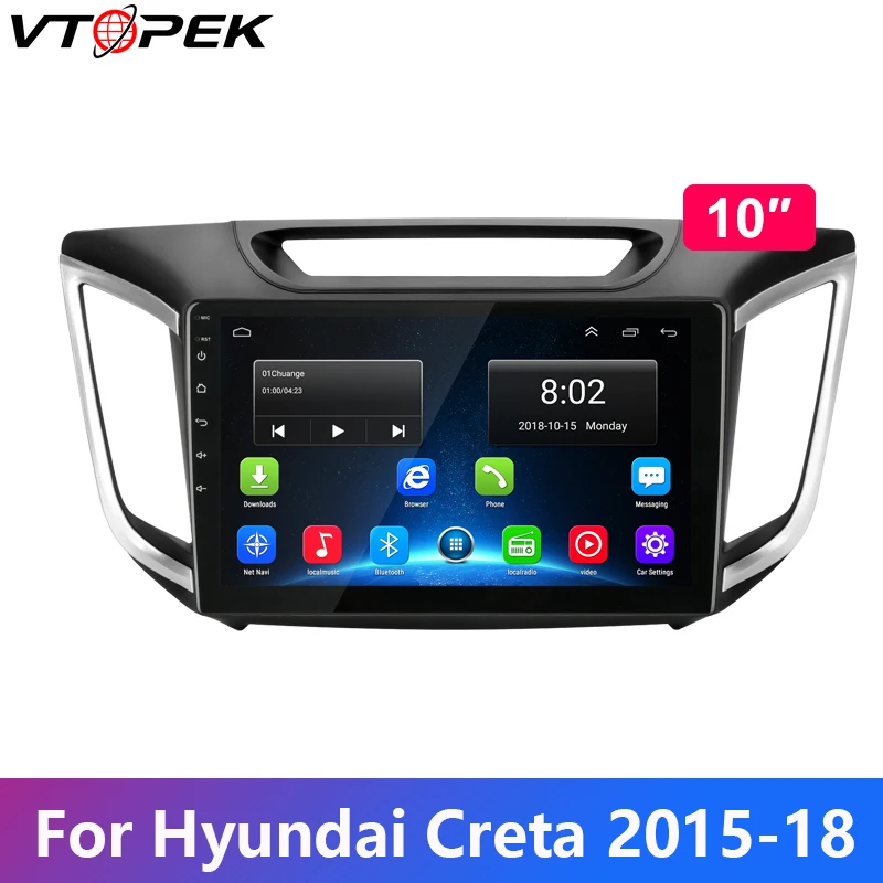 Vtopek Android автомобильный мультимедийный плеер для hyundai Creta 2015 2016 2017 2018 wifi 4G gps