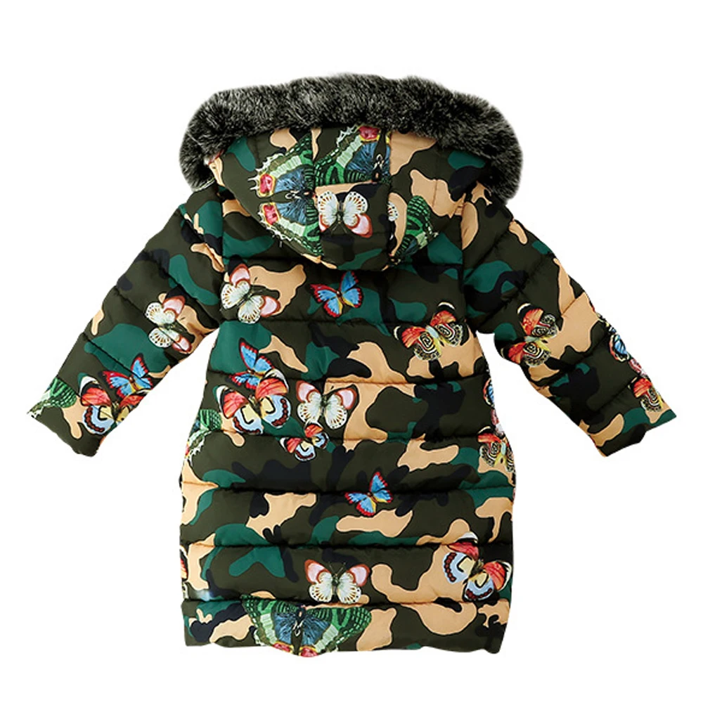 Зимнее пальто для девочек XINBAO с подкладкой камуфляжной расцветки до-20 градусов