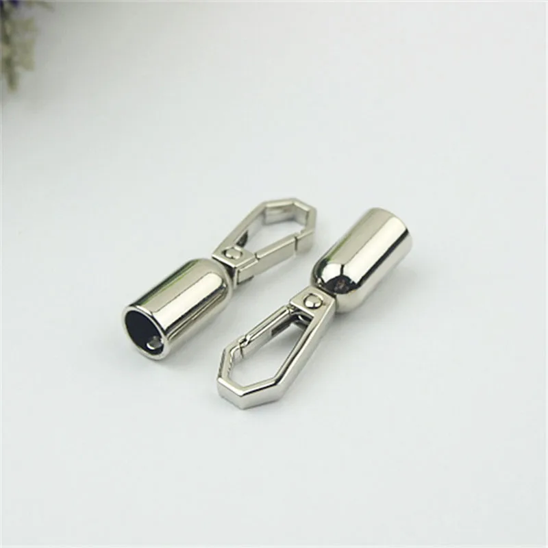 20Pcs 8x46mm Handbag Tassel Cap Clasp Hook Bag Hanger Metal Buckles Bags Strap Stopper Cord Lock DIY Hardware Accessories