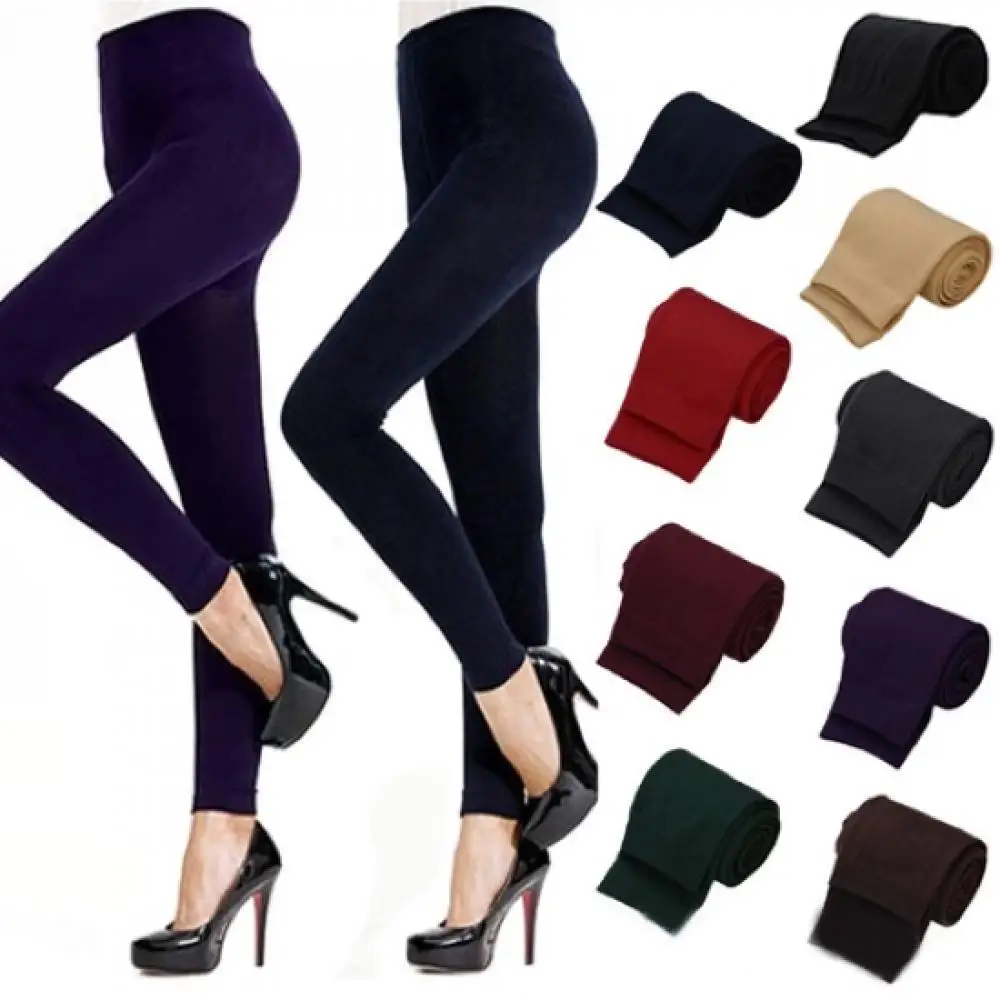

Women Plus Thick Warm Leggings Lady Winter Warm High Waist Skinny Slim Leggings Stretch Pants Thick Footless Tights Pencil Pants