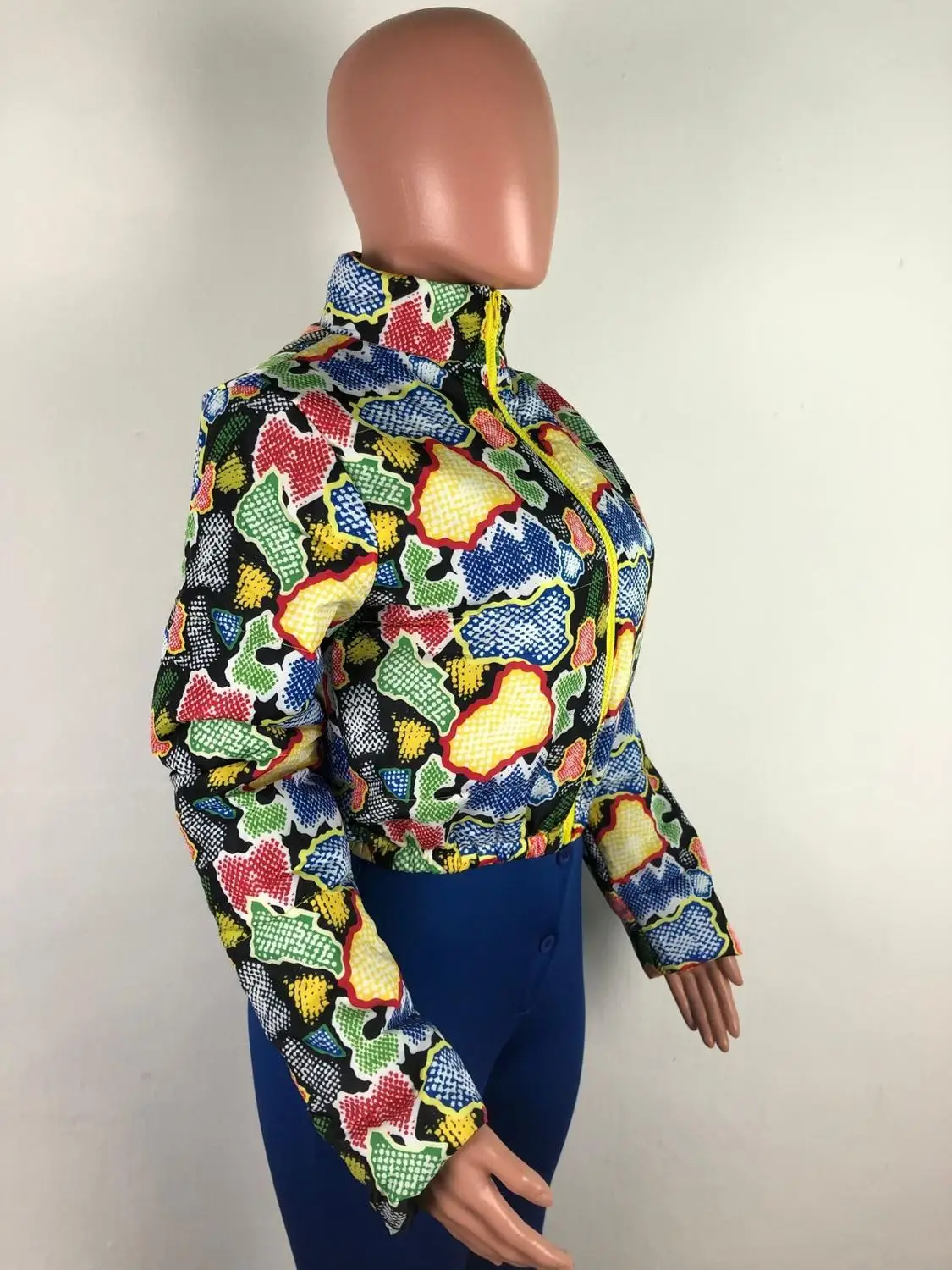 Snake Skin Print Winter Jacket Women Plus Size Clothing Down Bubble Coat Warm Thick Parka Outerwear Crop Puffer Jacket