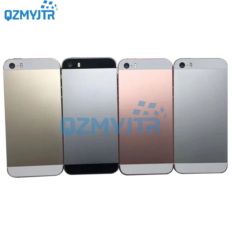 4," для iphone 5s крышка батареи задняя крышка Корпус задняя дверь Чехол средняя рамка Шасси с боковой сборка кнопок для iphone SE 5SE - Цвет: SE gold